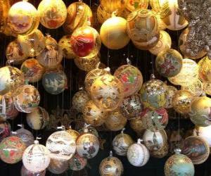 пазл Набор безделушки Рождество или шарики с различными украшениями